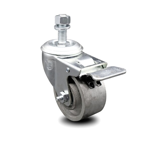 Service Caster Semi Steel Swivel TS Caster w/Roller Bearing-3" Wheel&1/2" Stem w/Total Lock BRK SCC-TSTTL20S315-SSR-121315 - main